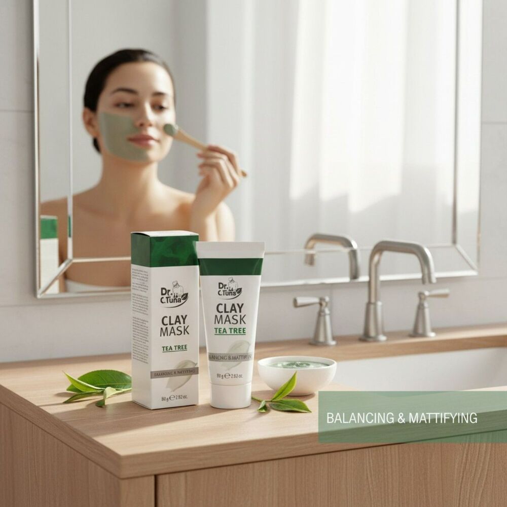 NEW Farmasi DR. C. Tuna CLAY MASK Tea Tree Oil 2.8 fl.oz Balancing Mattifying
